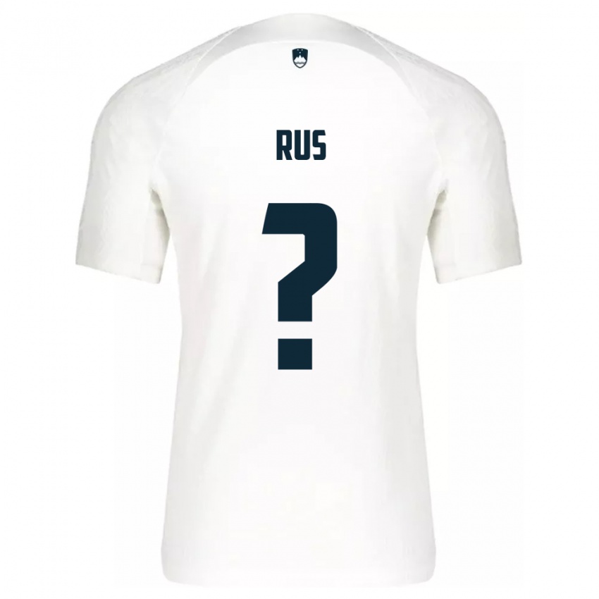 Hombre Camiseta Eslovenia Luka Rus #0 Blanco 1ª Equipación 24-26 La Camisa Perú