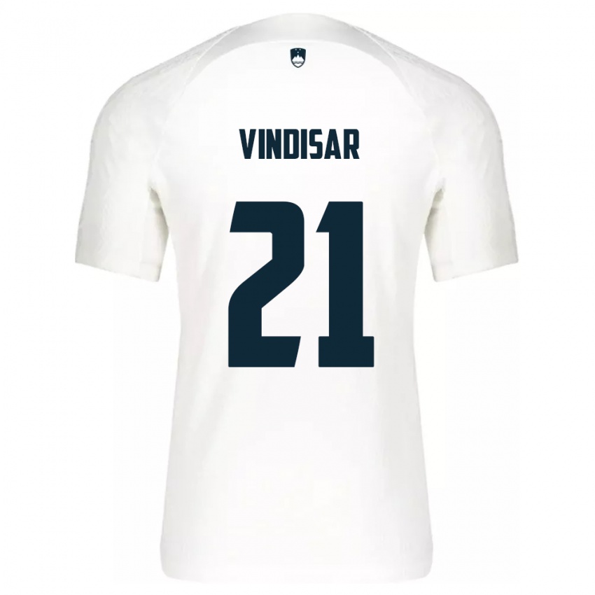 Hombre Camiseta Eslovenia Zala Vindišar #21 Blanco 1ª Equipación 24-26 La Camisa Perú