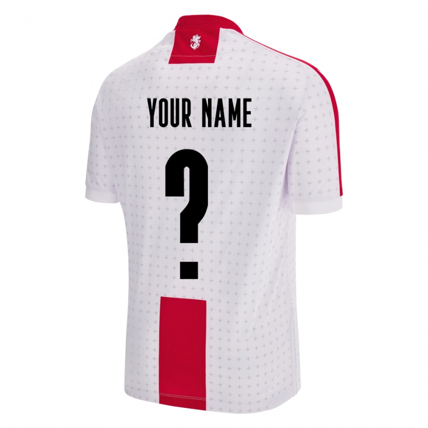 Hombre Camiseta Georgia Su Nombre #0 Blanco 1ª Equipación 24-26 La Camisa Perú
