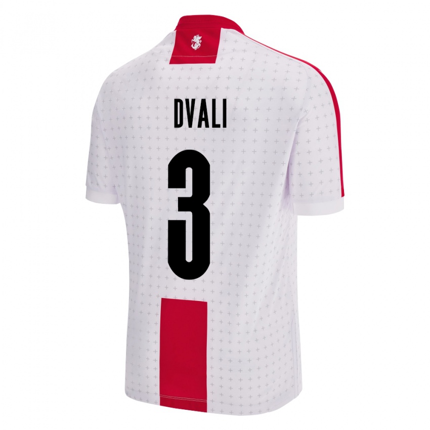 Hombre Camiseta Georgia Lasha Dvali #3 Blanco 1ª Equipación 24-26 La Camisa Perú