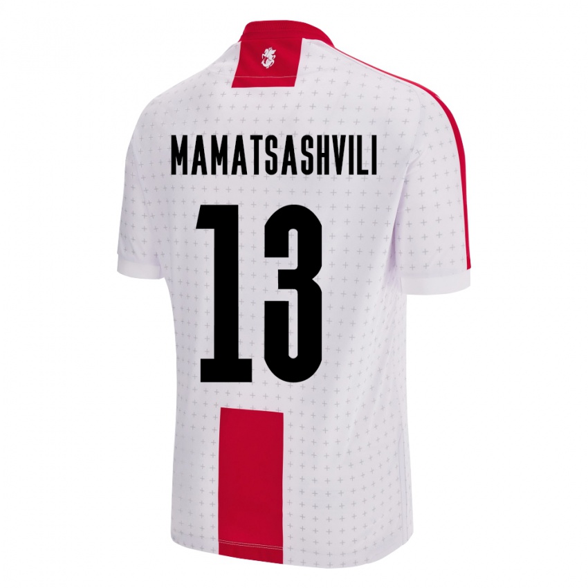 Hombre Camiseta Georgia Saba Mamatsashvili #13 Blanco 1ª Equipación 24-26 La Camisa Perú