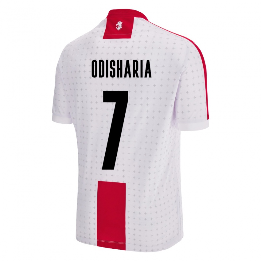 Hombre Camiseta Georgia Lasha Odisharia #7 Blanco 1ª Equipación 24-26 La Camisa Perú