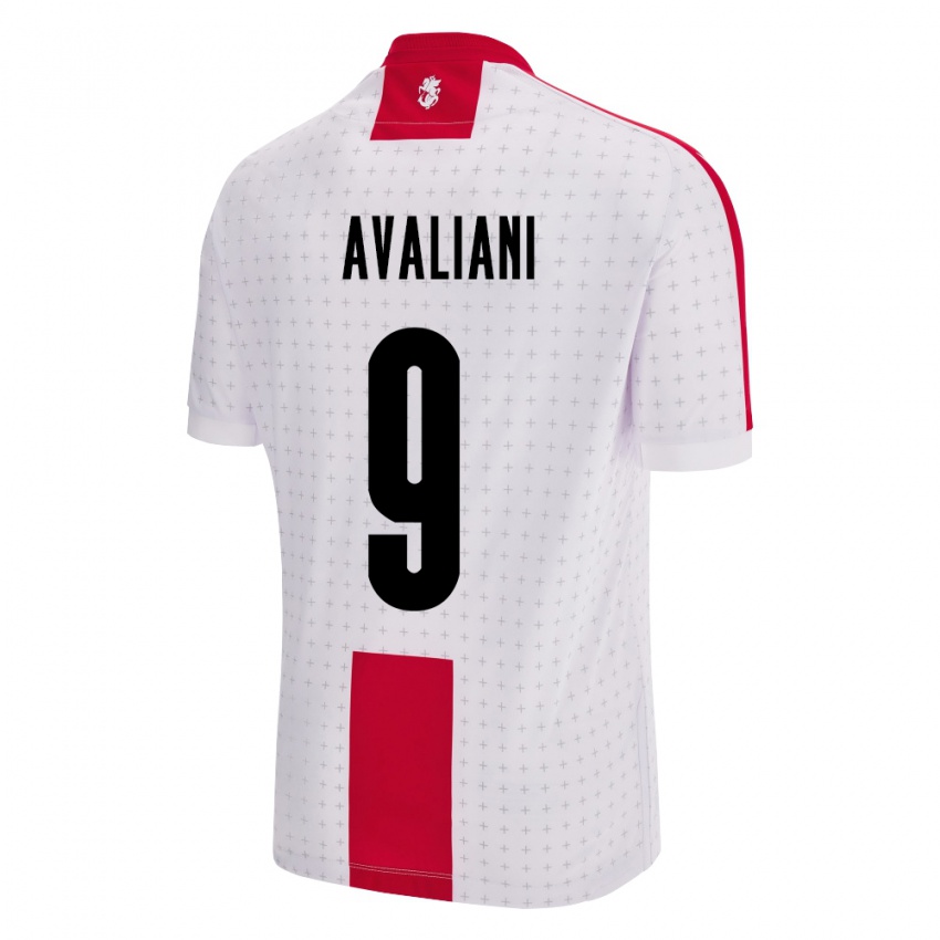 Hombre Camiseta Georgia Aleksandre Avaliani #9 Blanco 1ª Equipación 24-26 La Camisa Perú