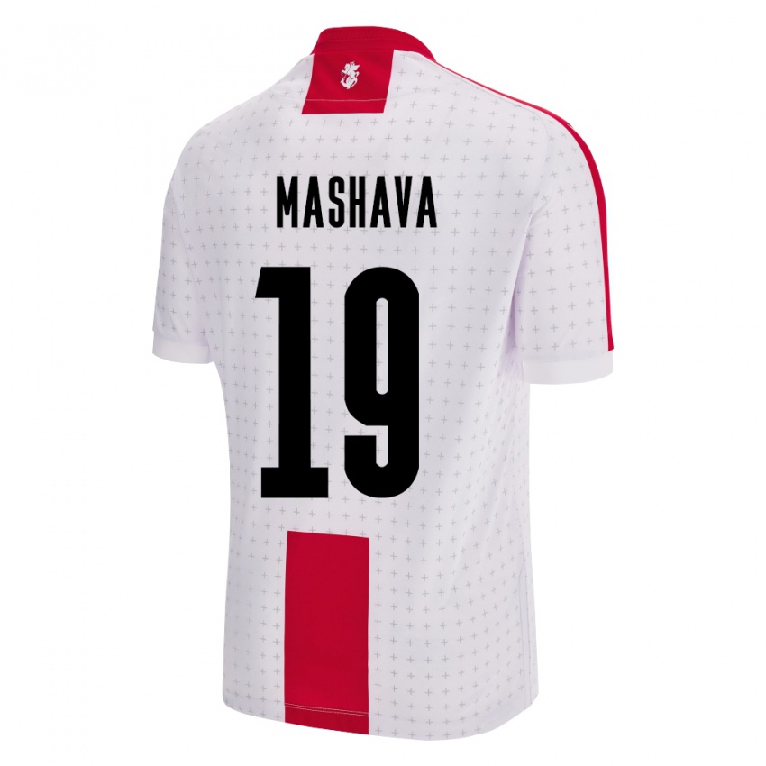 Hombre Camiseta Georgia Avtandil Mashava #19 Blanco 1ª Equipación 24-26 La Camisa Perú