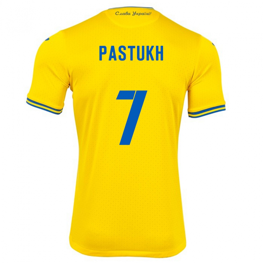 Hombre Camiseta Ucrania Yevgeniy Pastukh #7 Amarillo 1ª Equipación 24-26 La Camisa Perú