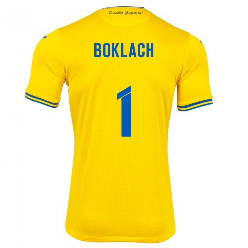 Hombre Camiseta Ucrania Kateryna Boklach #1 Amarillo 1ª Equipación 24-26 La Camisa Perú