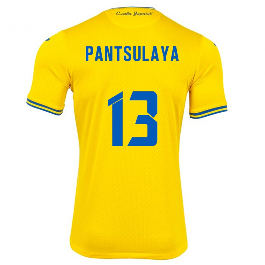 Hombre Camiseta Ucrania Natiya Pantsulaya #13 Amarillo 1ª Equipación 24-26 La Camisa Perú