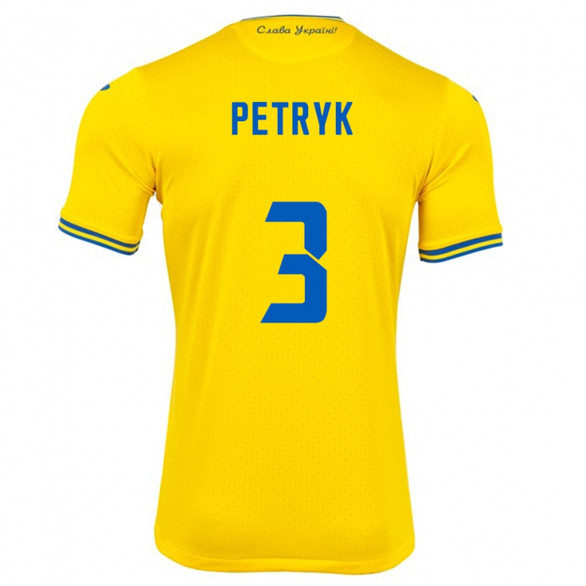 Hombre Camiseta Ucrania Anna Petryk #3 Amarillo 1ª Equipación 24-26 La Camisa Perú