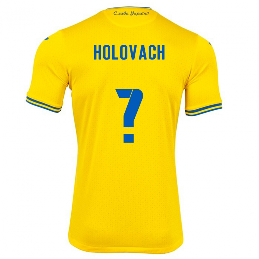 Hombre Camiseta Ucrania Viktoriya Holovach #0 Amarillo 1ª Equipación 24-26 La Camisa Perú