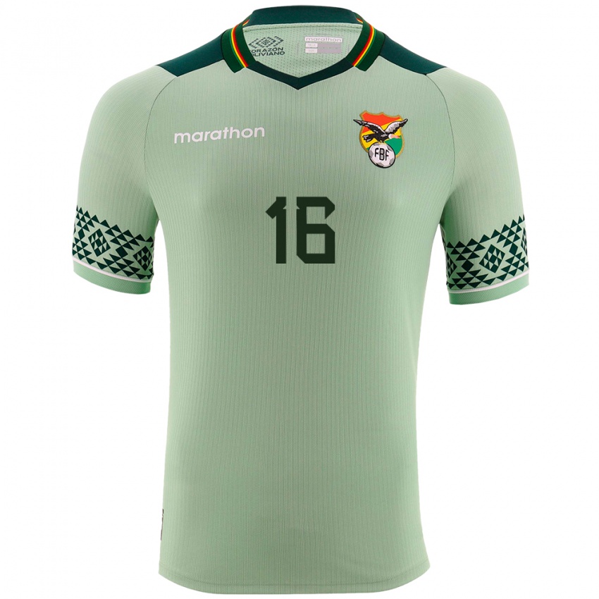 Hombre Camiseta Bolivia Boris Céspedes #16 Verde Claro 1ª Equipación 24-26 La Camisa Perú