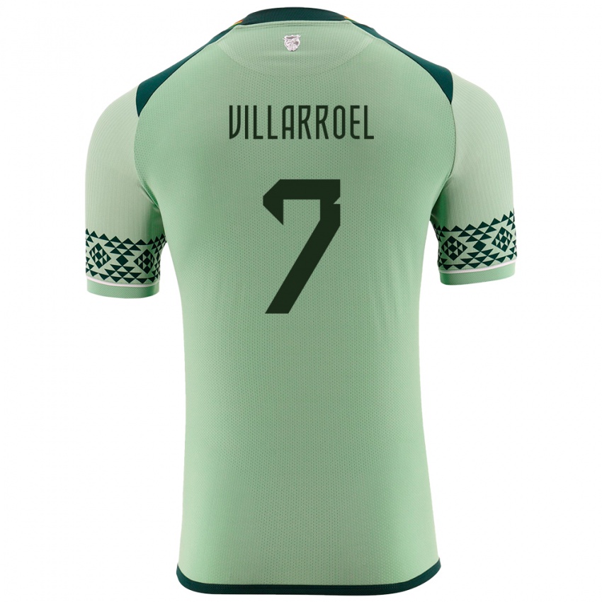Hombre Camiseta Bolivia Miguel Villarroel #7 Verde Claro 1ª Equipación 24-26 La Camisa Perú