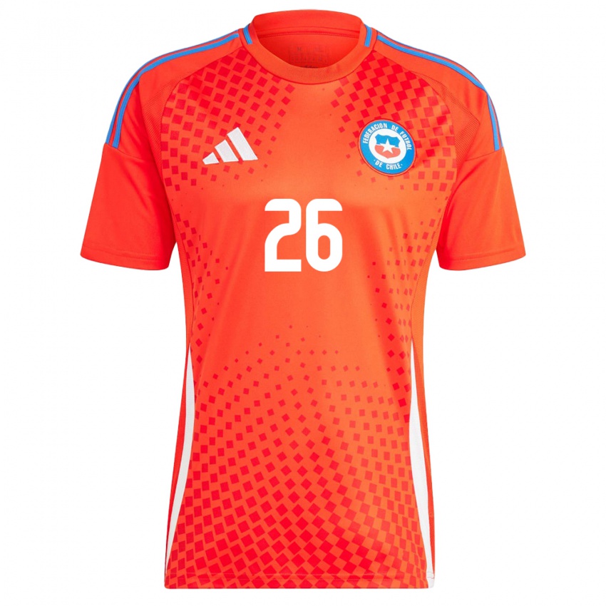 Hombre Camiseta Chile Nicolás Fernández #266 Rojo 1ª Equipación 24-26 La Camisa Perú