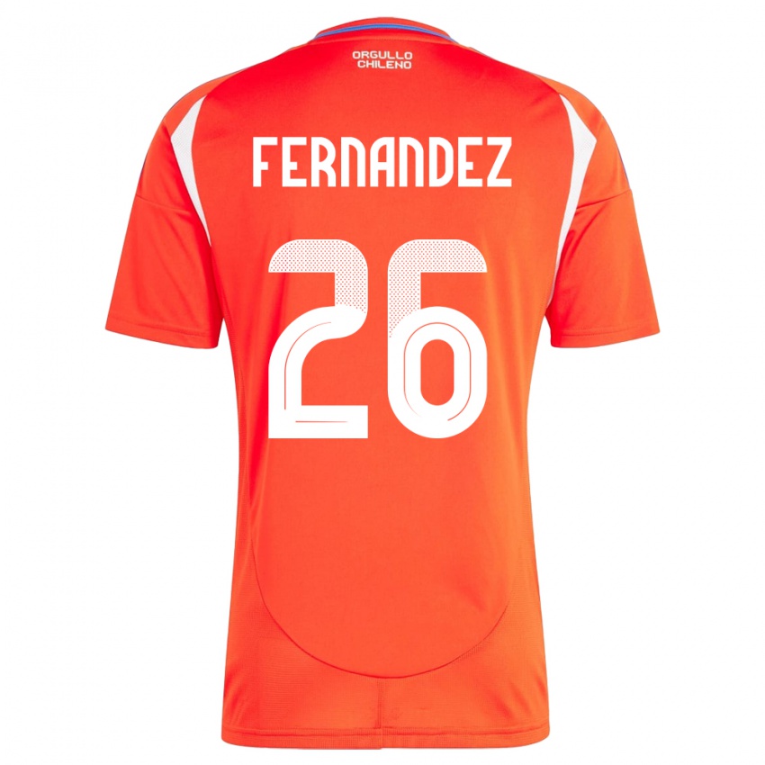 Hombre Camiseta Chile Nicolás Fernández #266 Rojo 1ª Equipación 24-26 La Camisa Perú