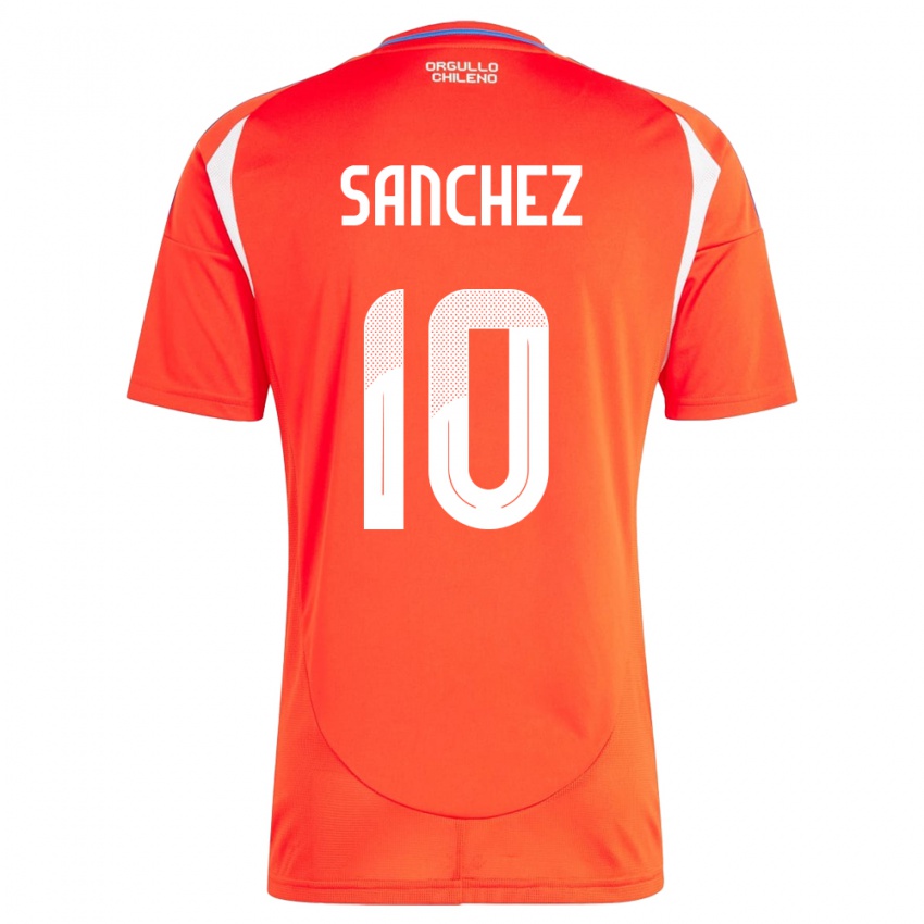Hombre Camiseta Chile Alexis Sánchez #10 Rojo 1ª Equipación 24-26 La Camisa Perú