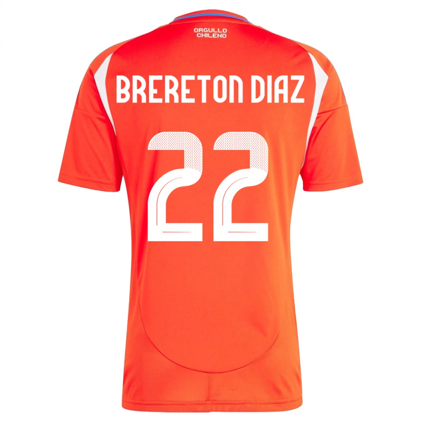 Hombre Camiseta Chile Ben Brereton Díaz #22 Rojo 1ª Equipación 24-26 La Camisa Perú