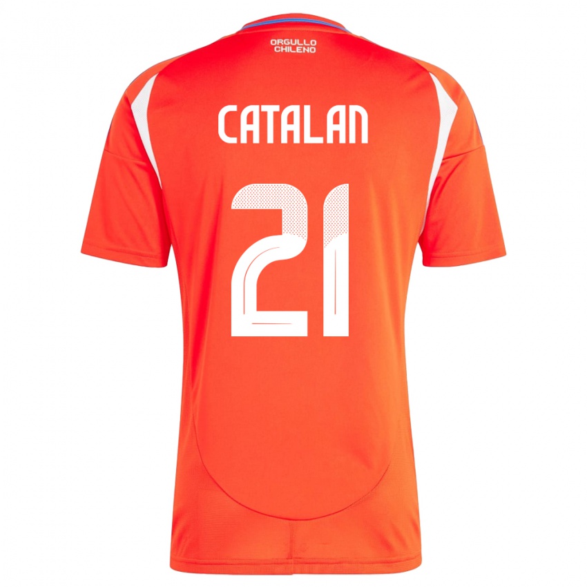 Hombre Camiseta Chile Matías Catalán #21 Rojo 1ª Equipación 24-26 La Camisa Perú