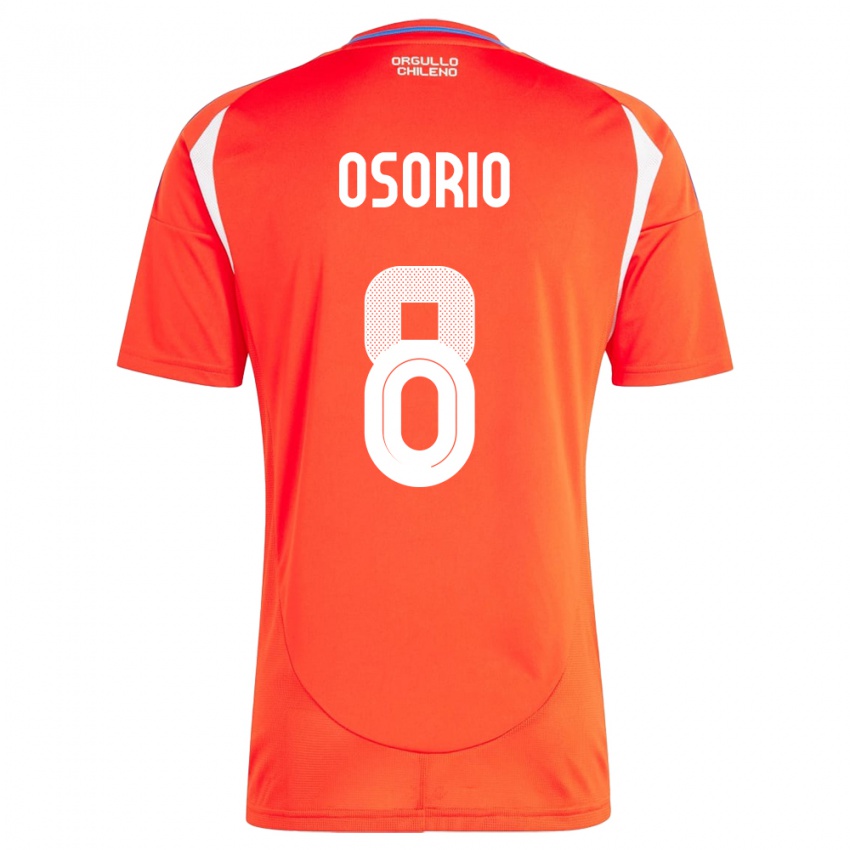 Hombre Camiseta Chile Darío Osorio #8 Rojo 1ª Equipación 24-26 La Camisa Perú