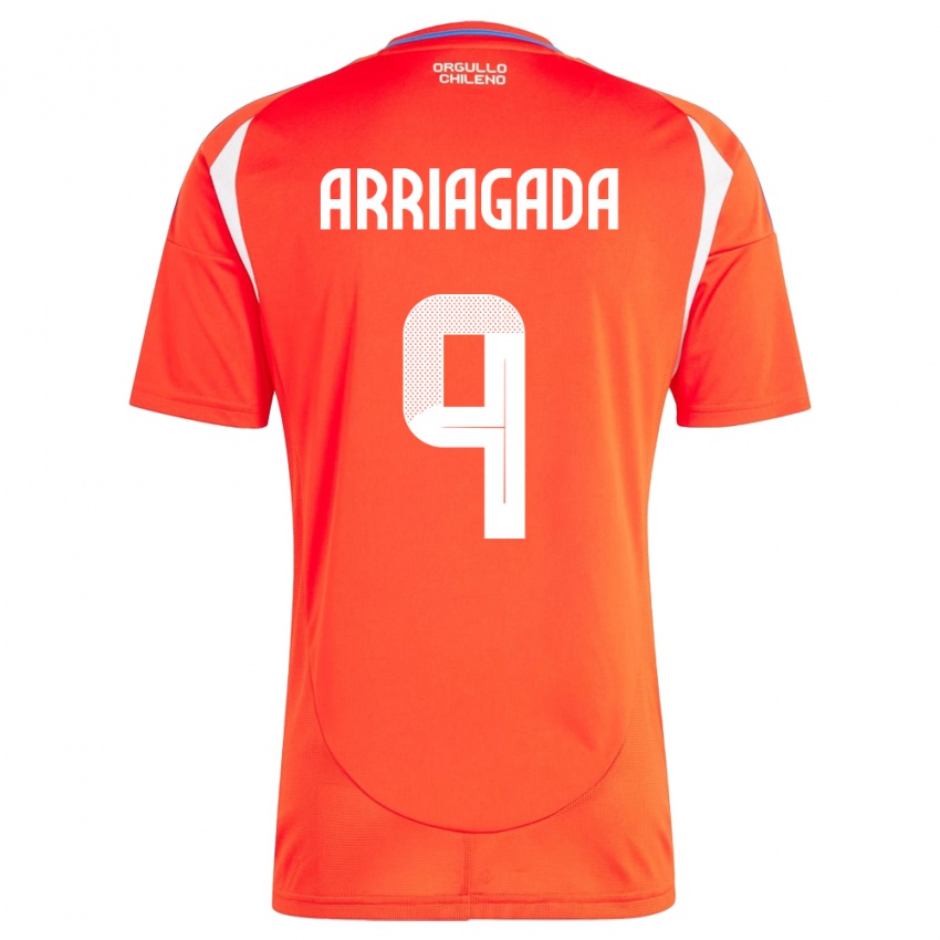 Hombre Camiseta Chile Luciano Arriagada #9 Rojo 1ª Equipación 24-26 La Camisa Perú