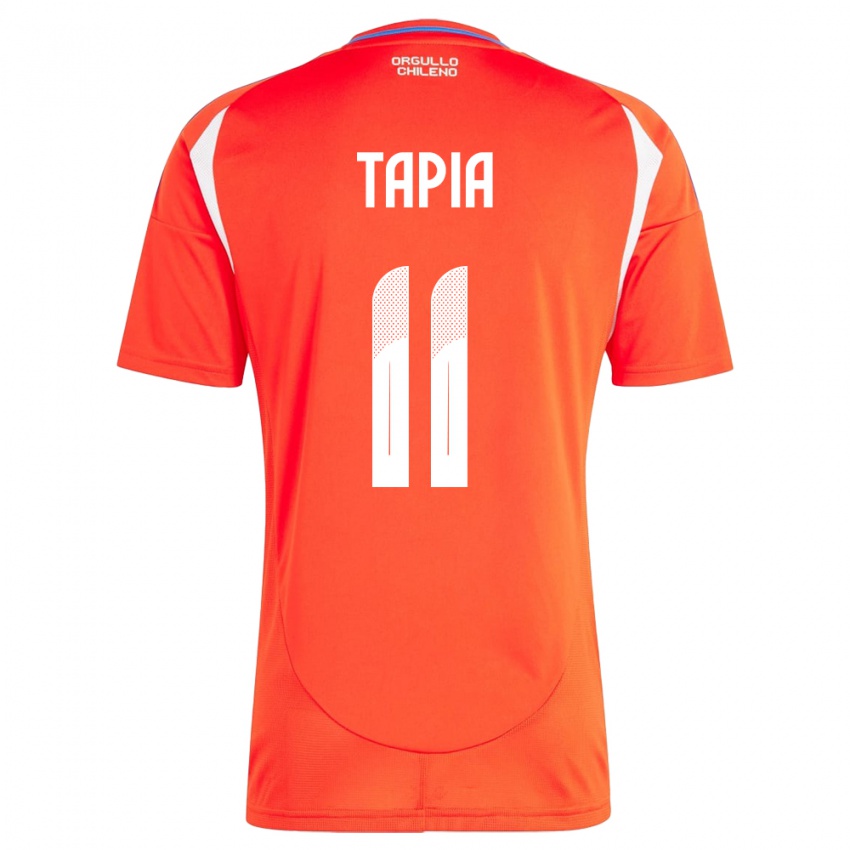 Hombre Camiseta Chile Gonzalo Tapia #11 Rojo 1ª Equipación 24-26 La Camisa Perú