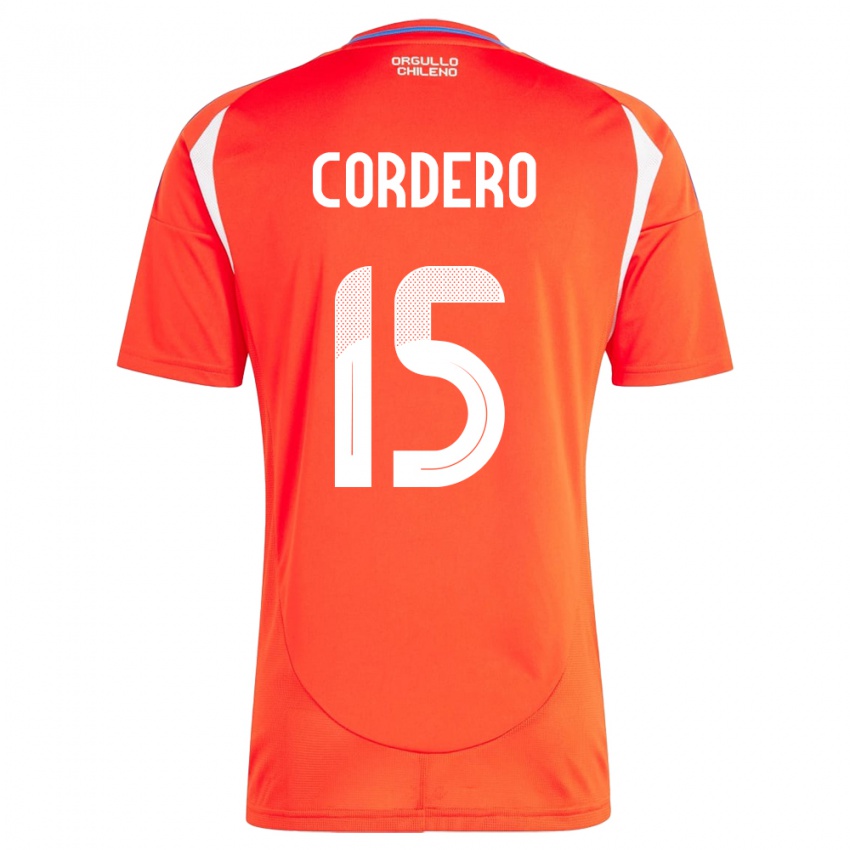 Hombre Camiseta Chile Renato Cordero #15 Rojo 1ª Equipación 24-26 La Camisa Perú