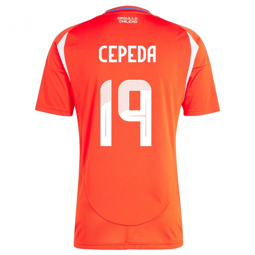 Hombre Camiseta Chile Lucas Cepeda #19 Rojo 1ª Equipación 24-26 La Camisa Perú