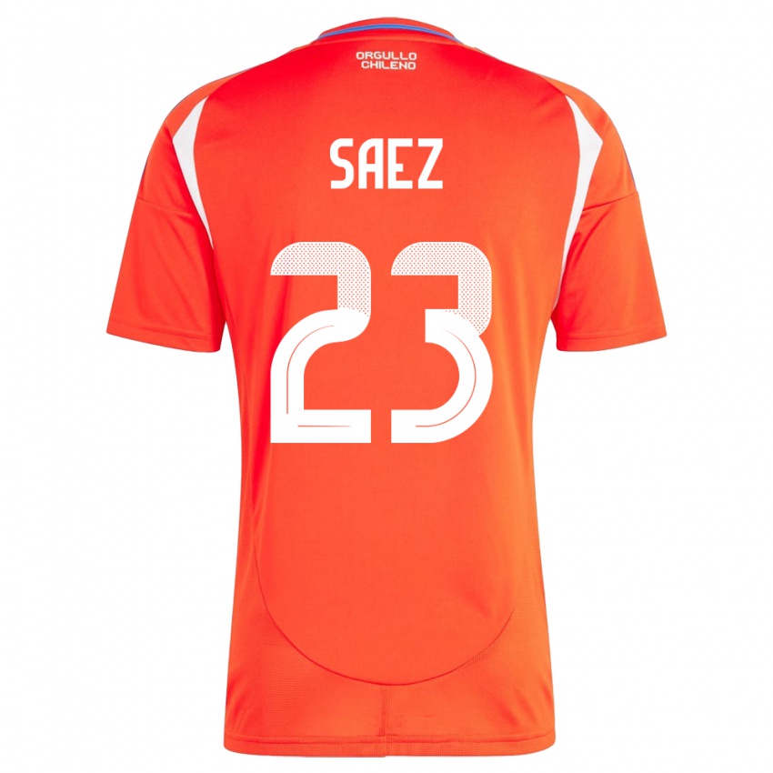 Hombre Camiseta Chile Ignacio Sáez #23 Rojo 1ª Equipación 24-26 La Camisa Perú