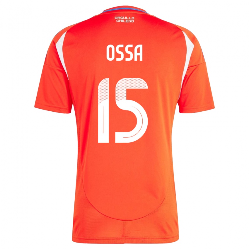 Hombre Camiseta Chile Diego Ossa #15 Rojo 1ª Equipación 24-26 La Camisa Perú