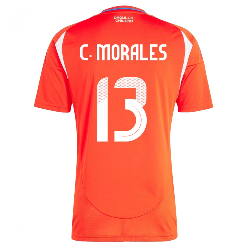 Hombre Camiseta Chile Cristián Morales #13 Rojo 1ª Equipación 24-26 La Camisa Perú