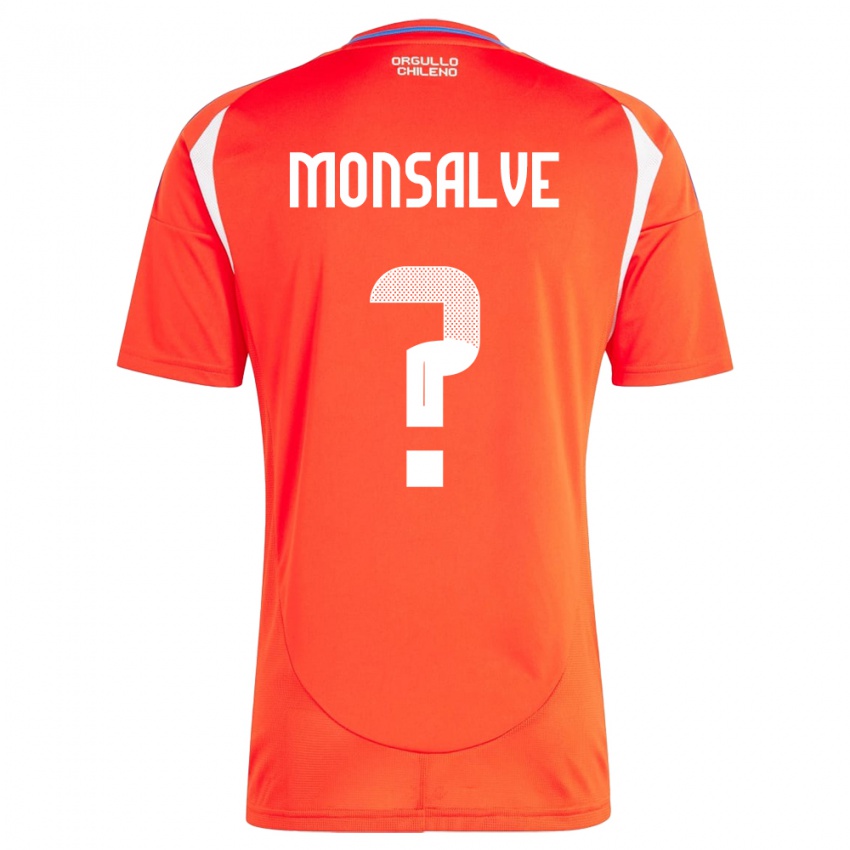 Hombre Camiseta Chile Gaspar Monsalve #0 Rojo 1ª Equipación 24-26 La Camisa Perú