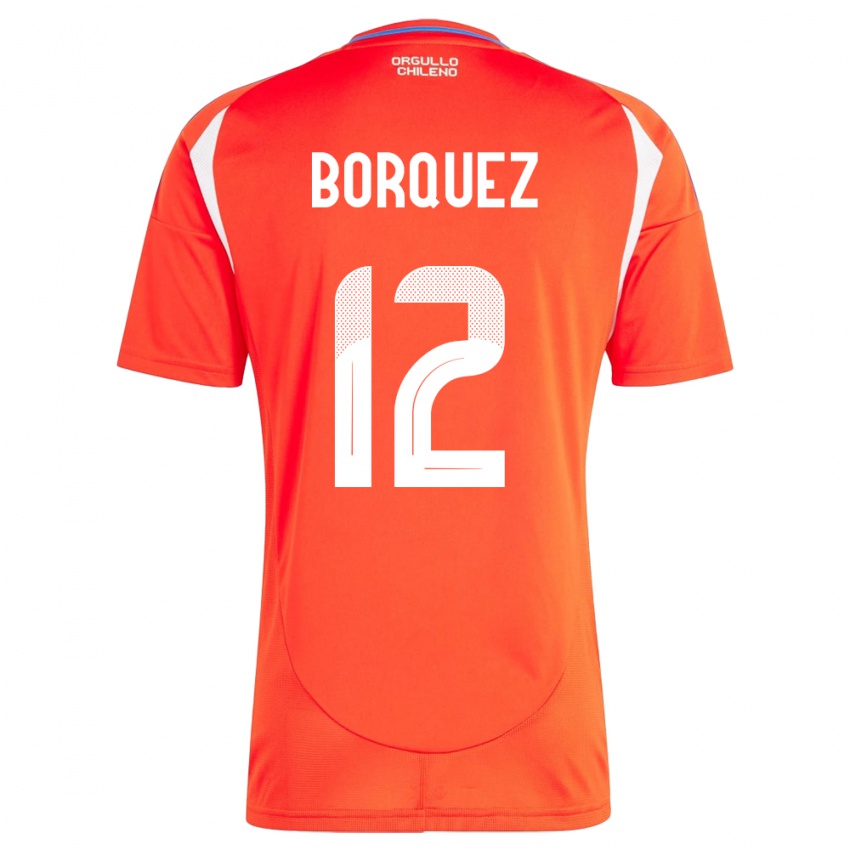 Hombre Camiseta Chile Gabriela Bórquez #12 Rojo 1ª Equipación 24-26 La Camisa Perú