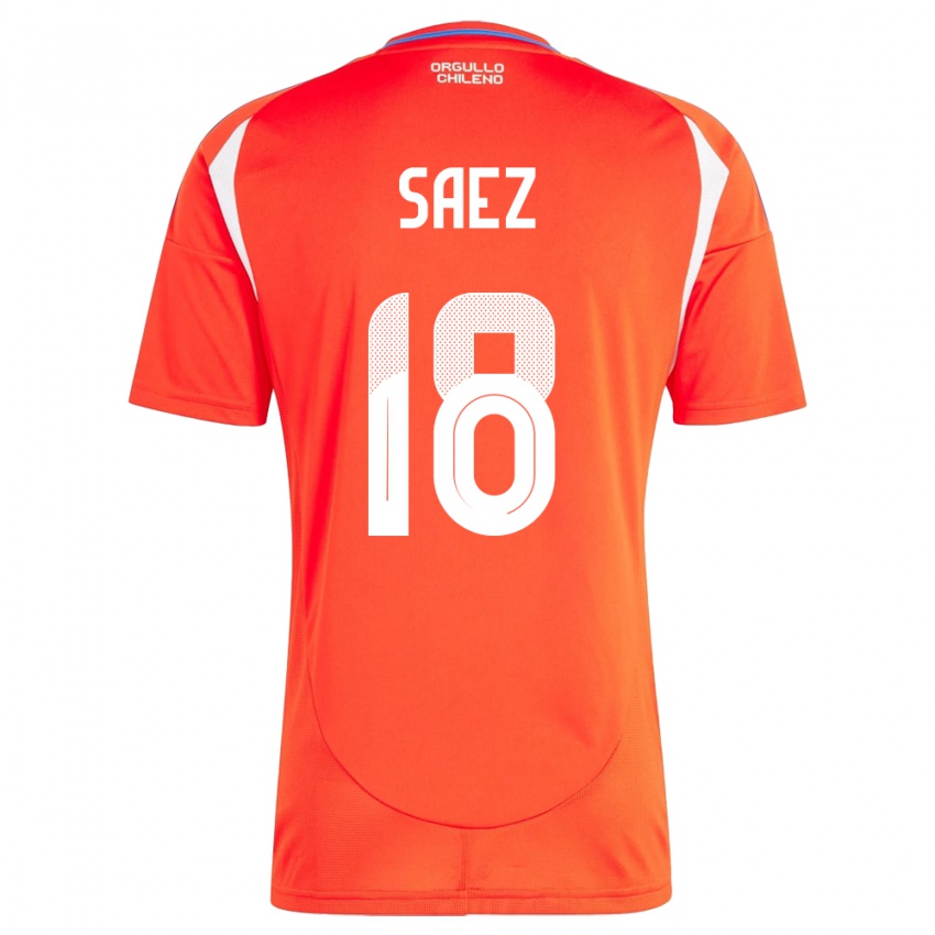 Hombre Camiseta Chile Camila Sáez #18 Rojo 1ª Equipación 24-26 La Camisa Perú