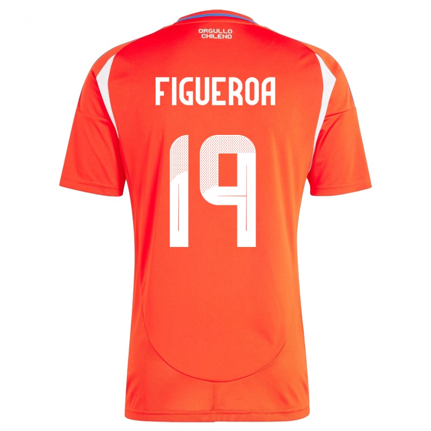 Hombre Camiseta Chile Catalina Figueroa #19 Rojo 1ª Equipación 24-26 La Camisa Perú