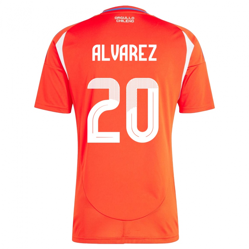 Hombre Camiseta Chile Anaís Álvarez #20 Rojo 1ª Equipación 24-26 La Camisa Perú