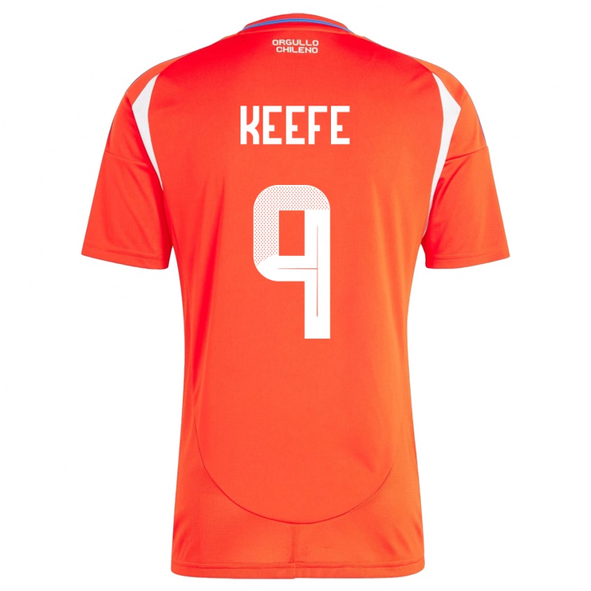 Hombre Camiseta Chile Sonya Keefe #9 Rojo 1ª Equipación 24-26 La Camisa Perú