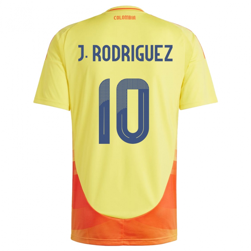 Hombre Camiseta Colombia James Rodríguez #10 Amarillo 1ª Equipación 24-26 La Camisa Perú