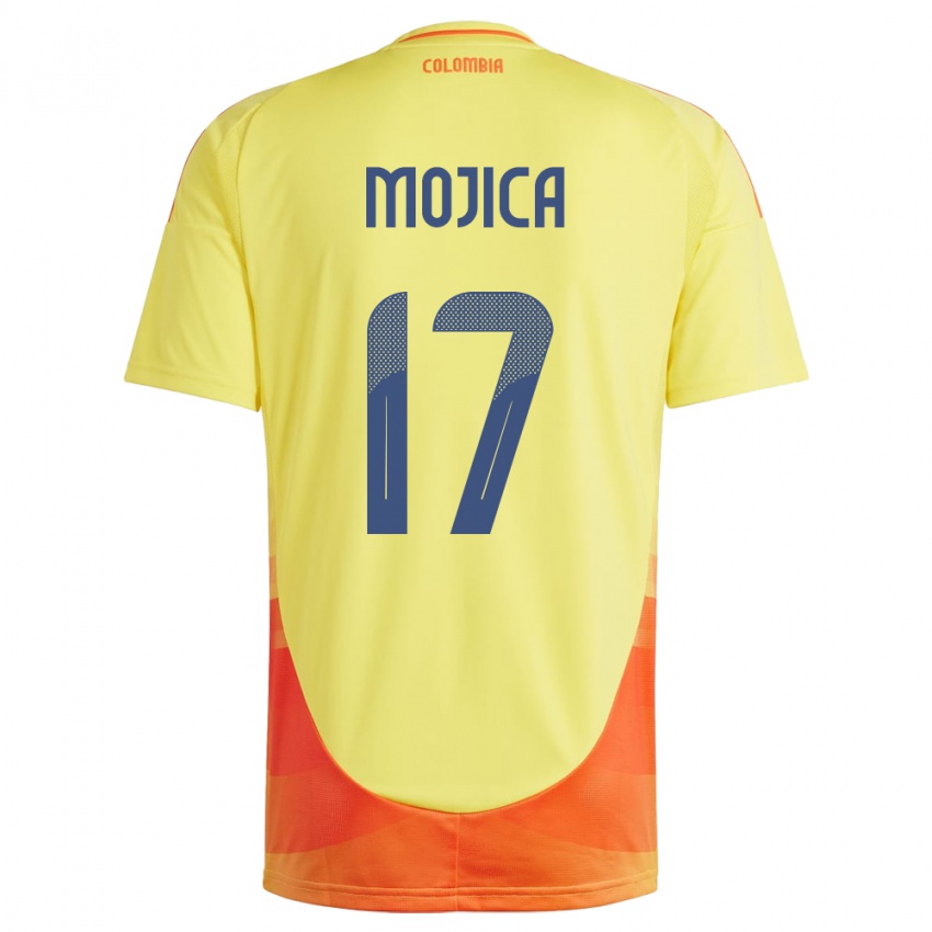 Hombre Camiseta Colombia Johan Mojica #17 Amarillo 1ª Equipación 24-26 La Camisa Perú