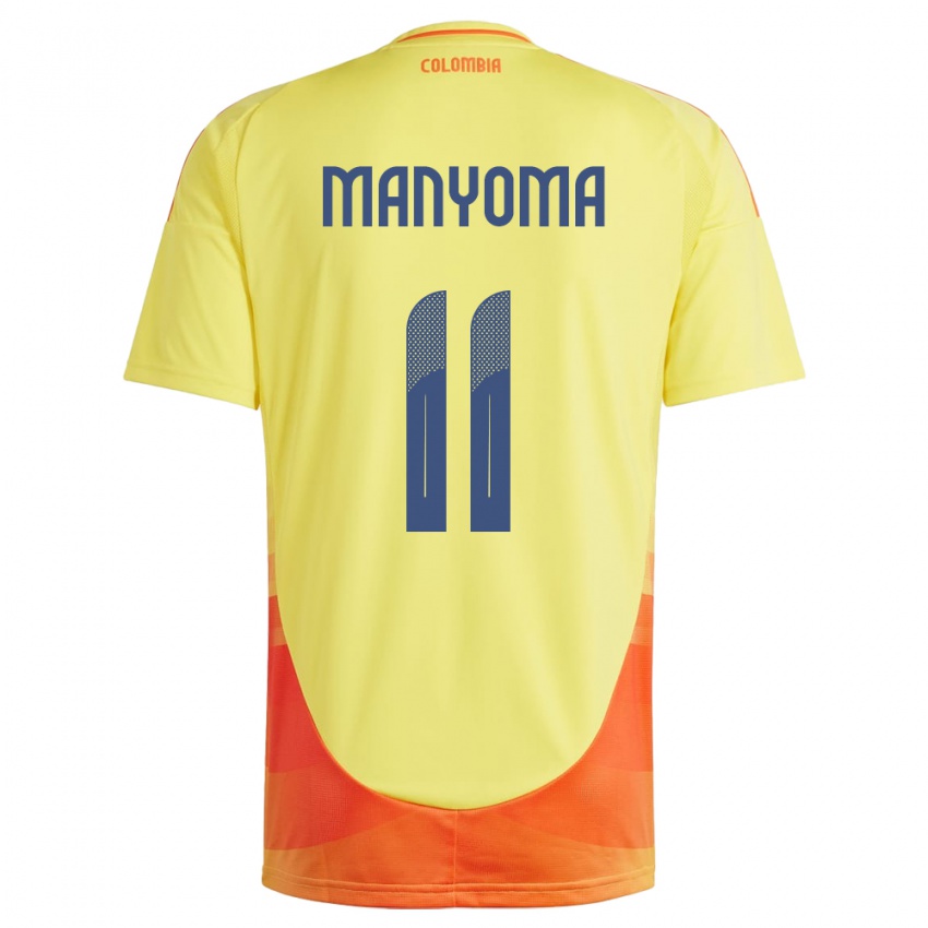 Hombre Camiseta Colombia Alexis Manyoma #11 Amarillo 1ª Equipación 24-26 La Camisa Perú