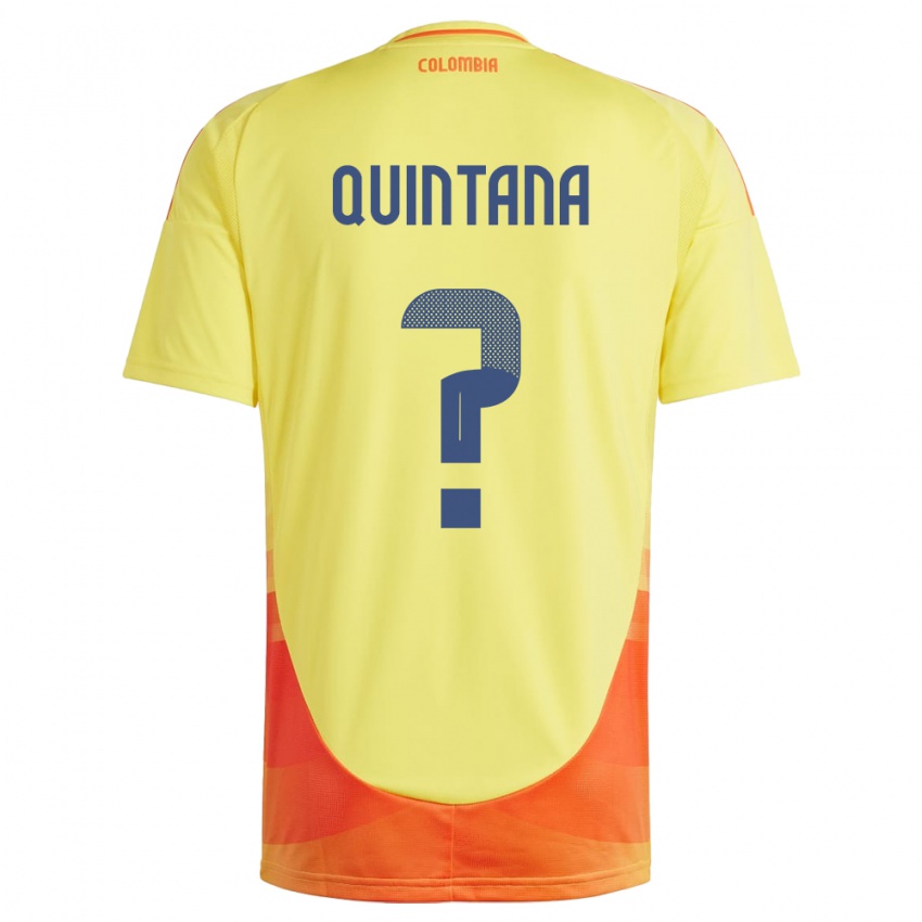 Hombre Camiseta Colombia Juan Quintana #0 Amarillo 1ª Equipación 24-26 La Camisa Perú