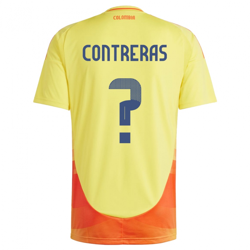 Hombre Camiseta Colombia David Contreras #0 Amarillo 1ª Equipación 24-26 La Camisa Perú