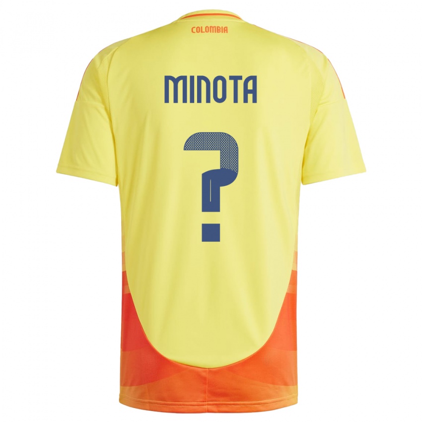 Hombre Camiseta Colombia Víctor Minota #0 Amarillo 1ª Equipación 24-26 La Camisa Perú