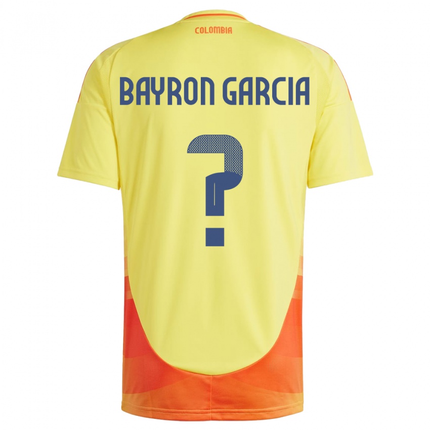 Hombre Camiseta Colombia Bayron García #0 Amarillo 1ª Equipación 24-26 La Camisa Perú