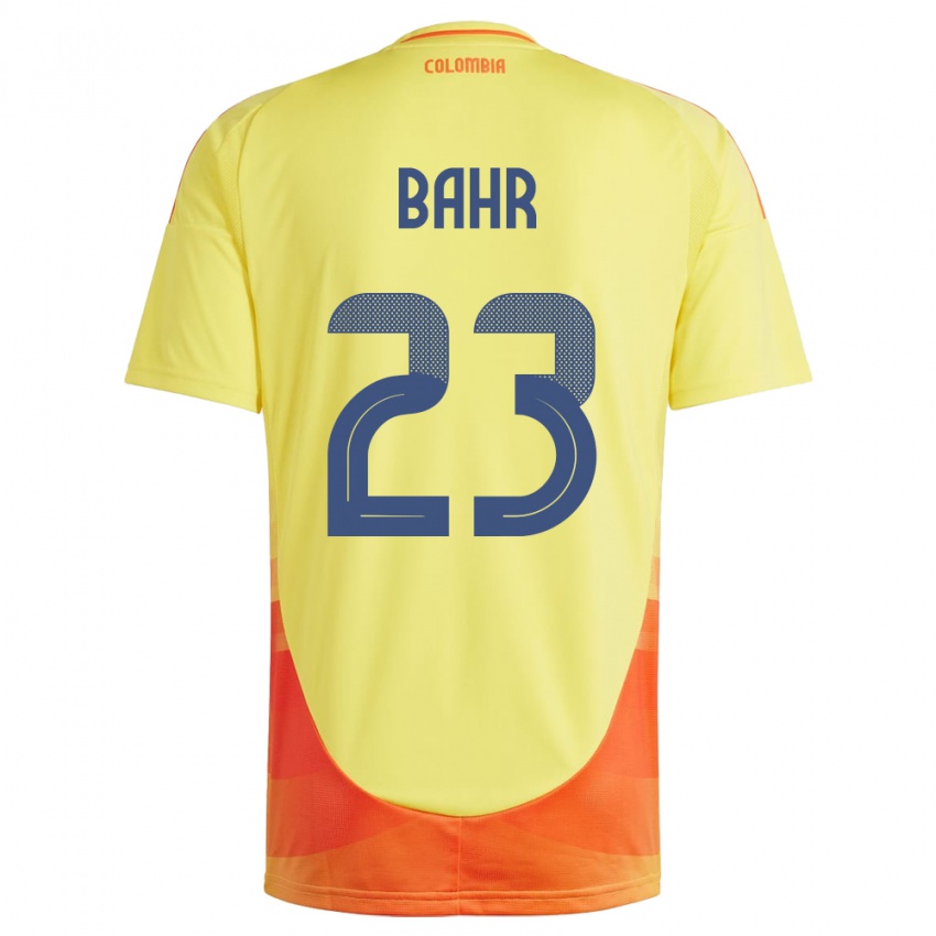 Hombre Camiseta Colombia Elexa Bahr #23 Amarillo 1ª Equipación 24-26 La Camisa Perú