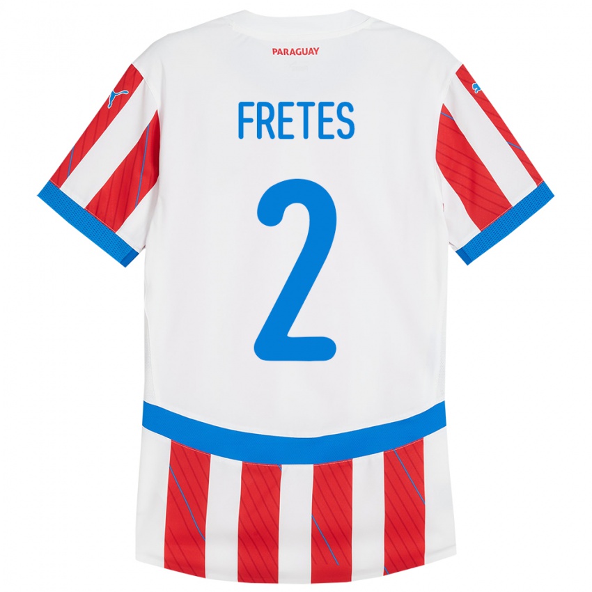 Hombre Camiseta Paraguay Limpia Fretes #2 Blanco Rojo 1ª Equipación 24-26 La Camisa Perú