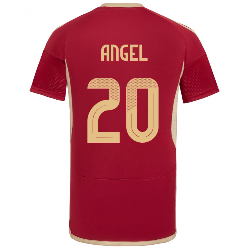 Hombre Camiseta Venezuela Wilker Ángel #20 Borgoña 1ª Equipación 24-26 La Camisa Perú