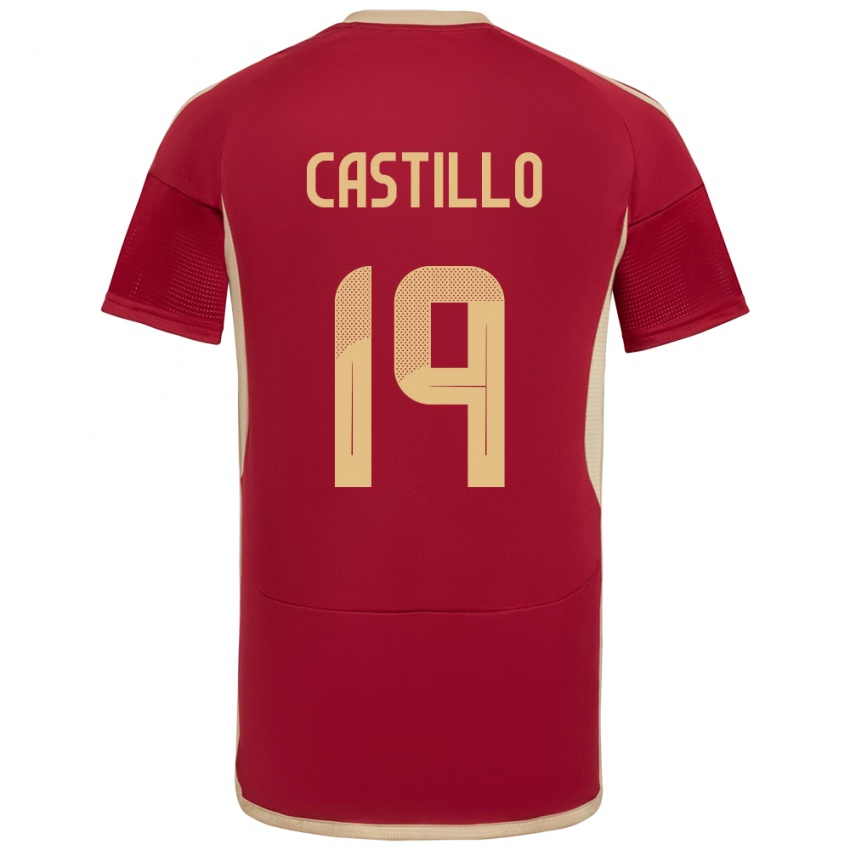 Hombre Camiseta Venezuela Bryan Castillo #19 Borgoña 1ª Equipación 24-26 La Camisa Perú