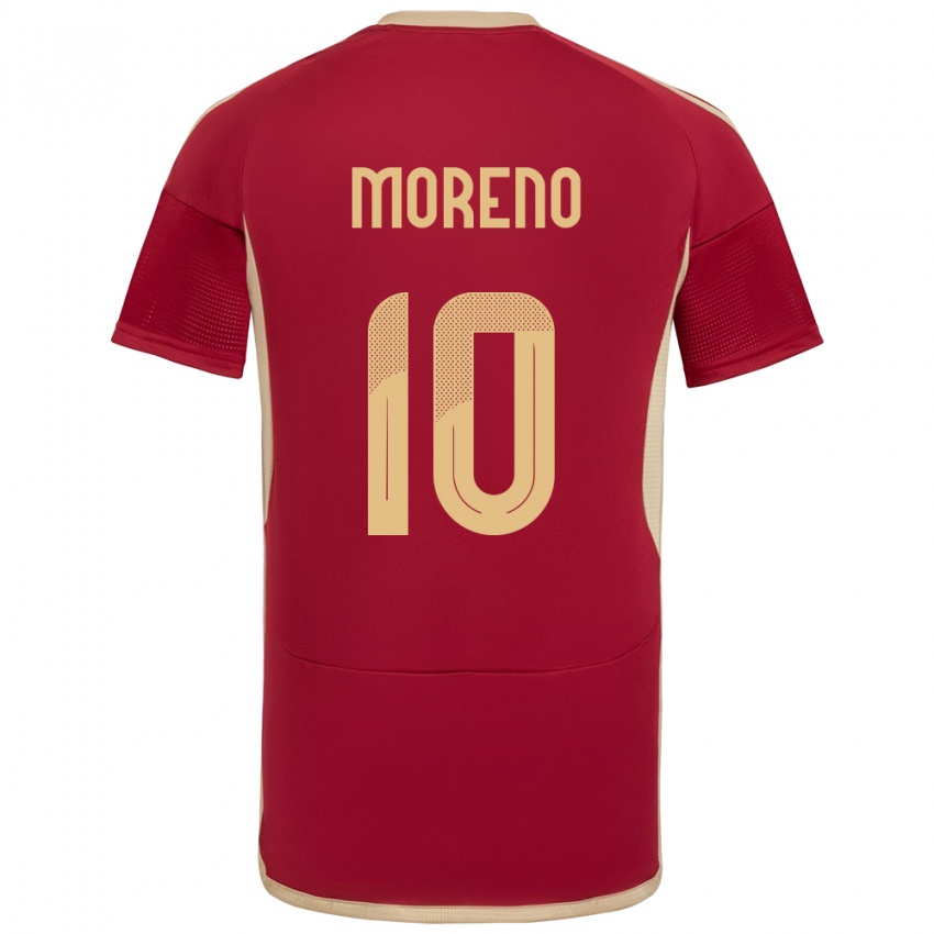 Hombre Camiseta Venezuela Yerliane Moreno #10 Borgoña 1ª Equipación 24-26 La Camisa Perú