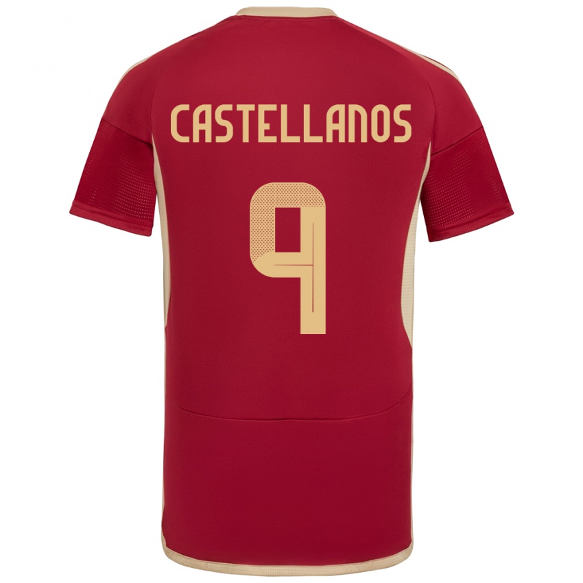 Hombre Camiseta Venezuela Deyna Castellanos #9 Borgoña 1ª Equipación 24-26 La Camisa Perú