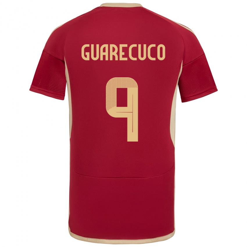 Hombre Camiseta Venezuela Joemar Guarecuco #9 Borgoña 1ª Equipación 24-26 La Camisa Perú