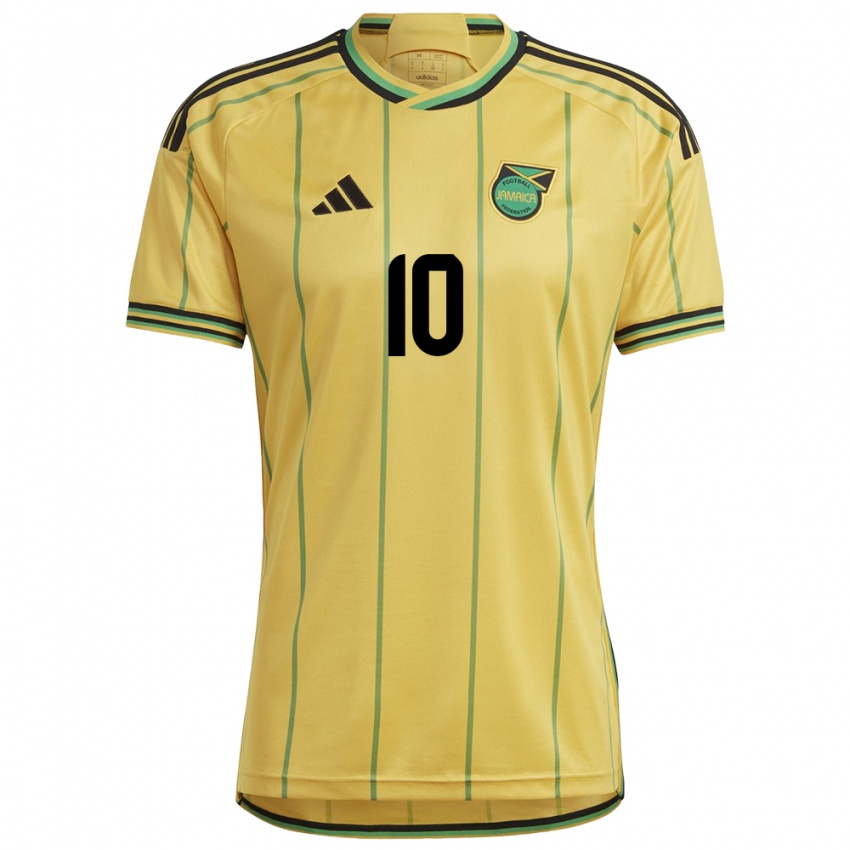 Hombre Camiseta Jamaica Denzel Mckenzie #10 Amarillo 1ª Equipación 24-26 La Camisa Perú