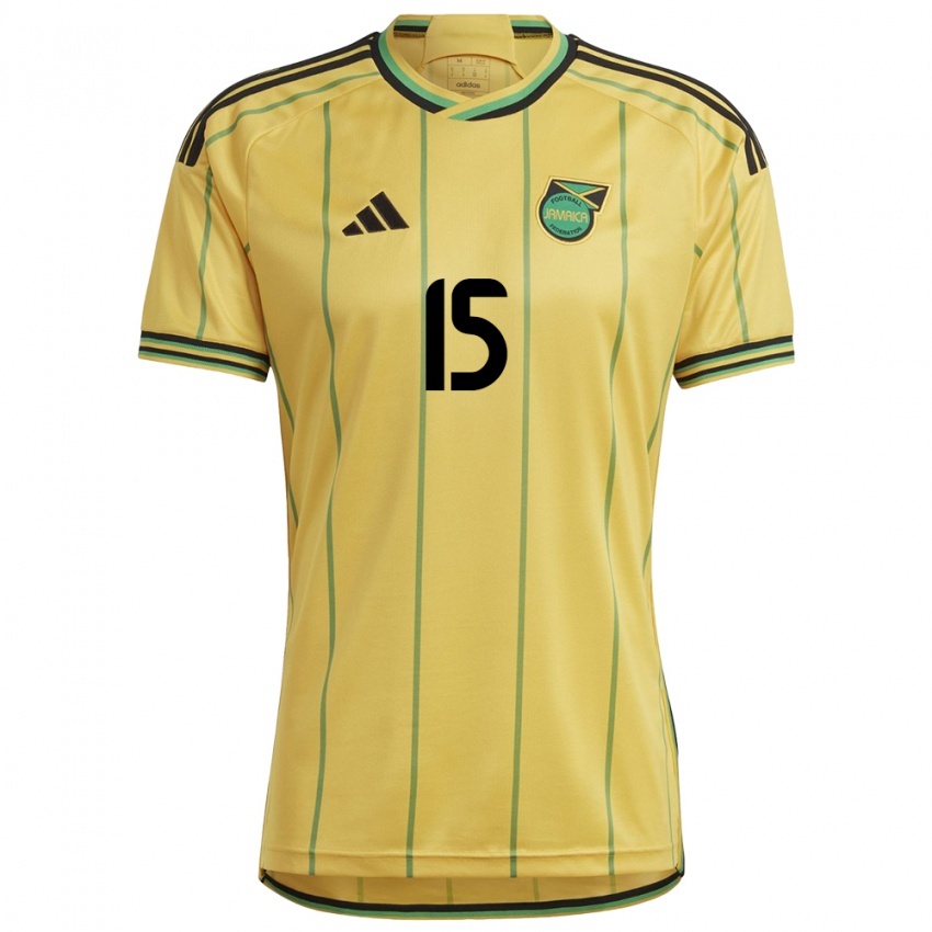 Hombre Camiseta Jamaica Ahir Dixon #15 Amarillo 1ª Equipación 24-26 La Camisa Perú